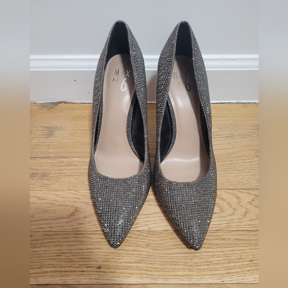 Mix No. 6 Women's Black Glitter Heels